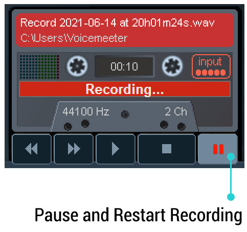 Pause and Restart Recording